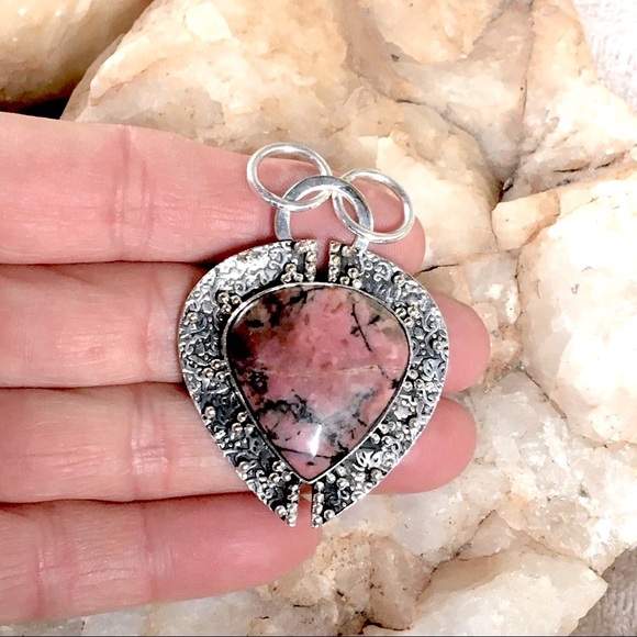 RHODONITE modernist pendant NWT - Picture 5 of 5